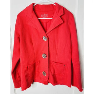 Neon Buddha Jacket M Women Art To Wear Boho Ornate Buttons Stretch Pockets Pink